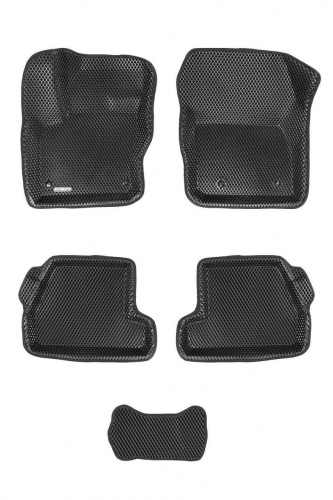 Коврики в салон Ford Focus  2010-2015 Хэтчбэк 5 дв., 3D EVA Euromat, Черный, Арт. EM3DEVA002207