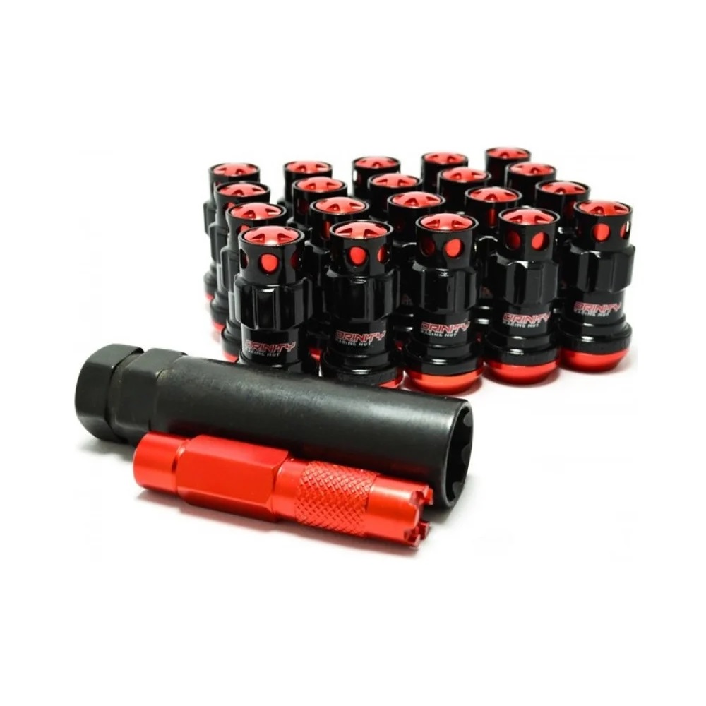 Комплект гаек M12x1.25 Конус h-46мм , Красный, Ключ 19, кованые Арт. kk911944RCN(16/4/3)RD