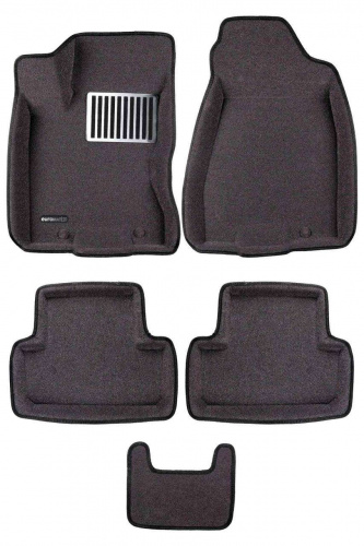 Коврики в салон Nissan X-Trail (T31) 2007-2011, 3D ткань Euromat LUX, Серый, Арт. EM3D003721G