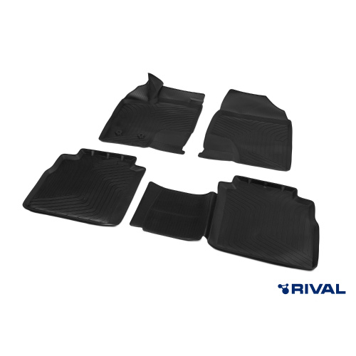 Коврики в салон Haval F7  2024-, полиуретан 3D Rival, Черный, Арт. 19408002