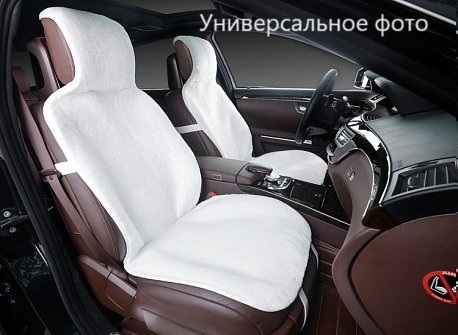 Накидка из нат. меха с коротким ворсом без подложки из кусков 2 шт (белый) 06666