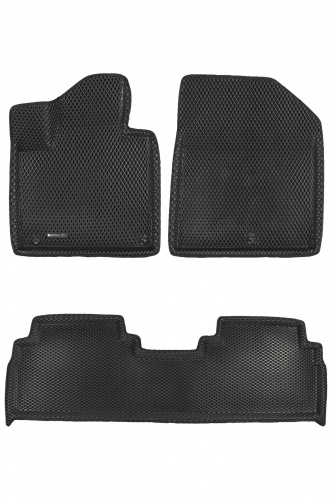 Коврики в салон Kia Sorento Prime (UM) 2014-2017 , 3D EVA Euromat, Черный, Арт. EM3DEVA002925