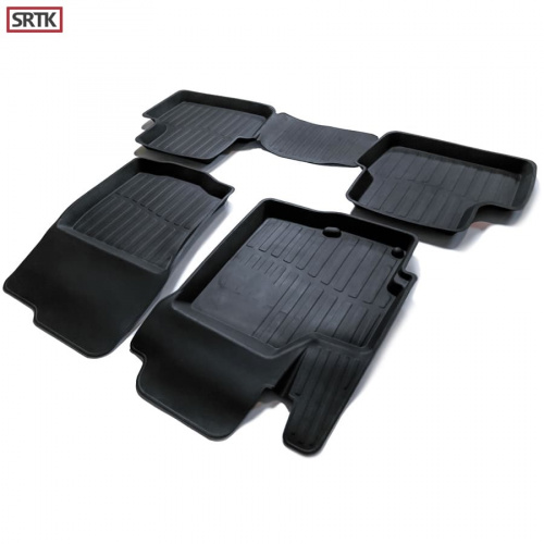 Коврики в салон Citroen C4 Aircross 2012-2017, резина 3D SRTK Premium, Черный, Арт. PR.CITR.4.AIR.12G.02X26