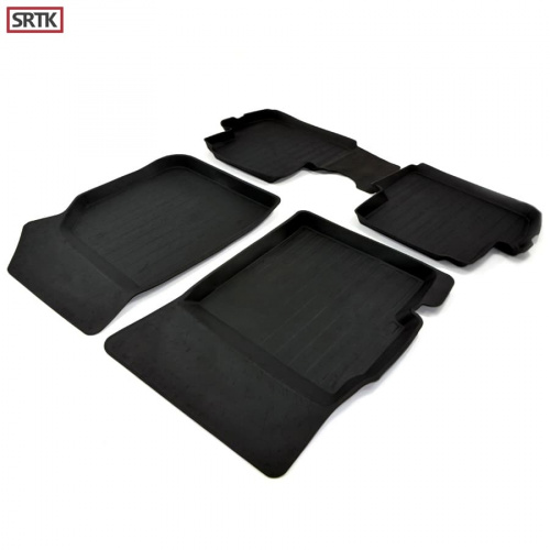 Коврики в салон Ravon R2 2016-2020, резина 3D SRTK Premium, Черный, Арт. PR.RV.R2.16G.02X11