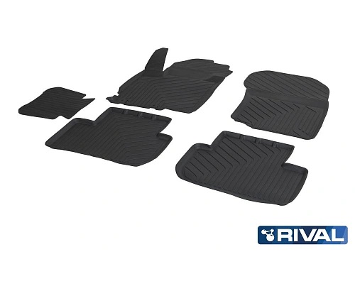 Коврики в салон Mitsubishi Outlander   2005-2009, полиуретан Rival, Черный, Арт. 64002001