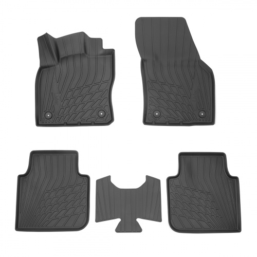 Коврики в салон Skoda Kodiaq  2016-2022, литьевые 3D Norplast, Черный, Арт. NP11LDC81250