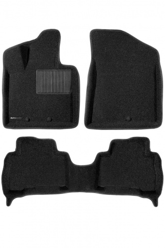 Коврики в салон Kia Sorento  (XM) 2012-2021 FL, 3D ткань Euromat Business, Черный, Арт. EMC3D002919
