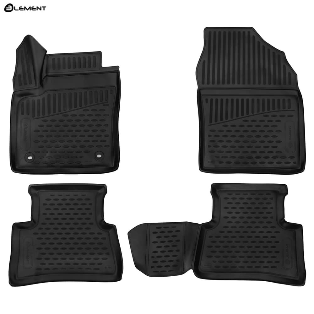 Коврики в салон Toyota C-HR 2016-2019, полиуретан 3D Element, Черный, Арт. ELEMENT3D01701210k