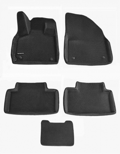 Коврики в салон EXEED TXL  2019-2021, 3D EVA Euromat, Черный, Арт. EM3DEVA001423
