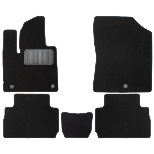 Коврики в салон Hyundai Santa Fe (TM) 2020-2024 FL, текстильные Klever premium, Черный, 5 мест Арт. KLEVER0502007522110KH