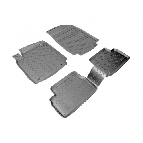 Коврики в салон Nissan March (K12) 2002-2010 5 дв., полиуретан Norplast, Черный, Арт. NPL-Po-61-15