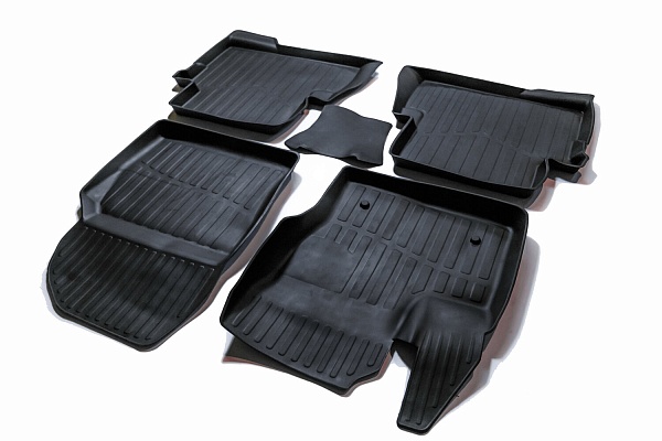 Коврики в салон Ford C-MAX (Mk1) 2003-2007, резина 3D SRTK Premium, Черный, Арт. PR.FD.KU.12G.02078