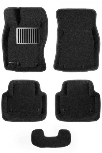 Коврики в салон Jaguar XJ (X351) 2009-2015 long, 3D ткань Euromat LUX, Черный, Арт. EM3D-002754