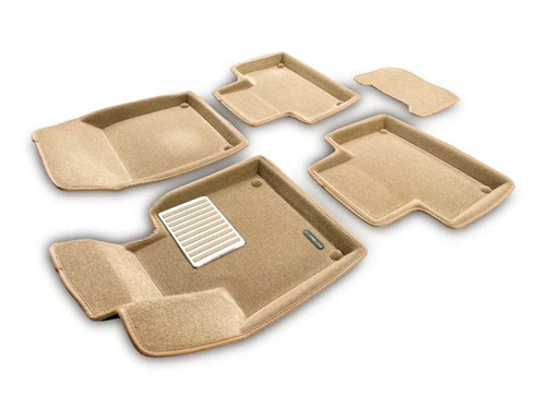 Коврики в салон Volvo XC90  2014-2019, 3D ткань Euromat LUX, Бежевый, Арт. EM3D005509T