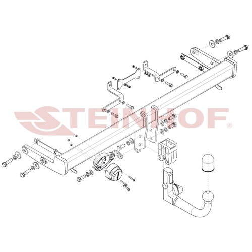 Фаркоп Hyundai Tucson (NX4) 2020- в т.ч. N-Line; Hybrid; 2WD/4WD. (для Европейской сборки) Steinhof Арт. H287
