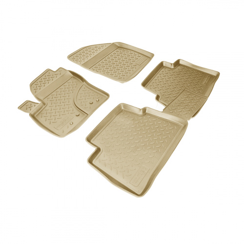 Коврики в салон Ford C-MAX (Mk1) 2003-2007, полиуретан Norplast, Бежевый, Арт. NPLPO2210B