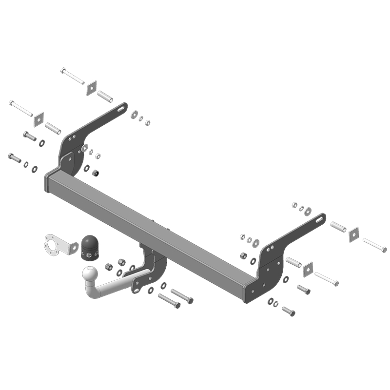 Фаркоп Renault Duster I 2010-2015 Оцинкованный шар, V-1.3, 1.5, 1.6, 2.0 MOTODOR Арт. R101A
