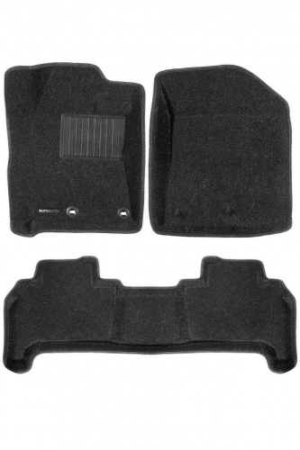 Коврики в салон Toyota Land Cruiser 200 2012-2015 FL1, 3D ткань Euromat Business, Черный, с креплениями Арт. EMC3D005140