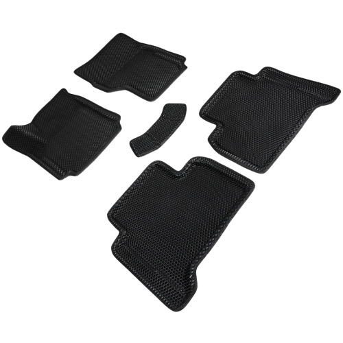 Коврики в салон Volkswagen Amarok  2010-2016, 3D EVA Seintex "ромб", Черный, Арт. 95361