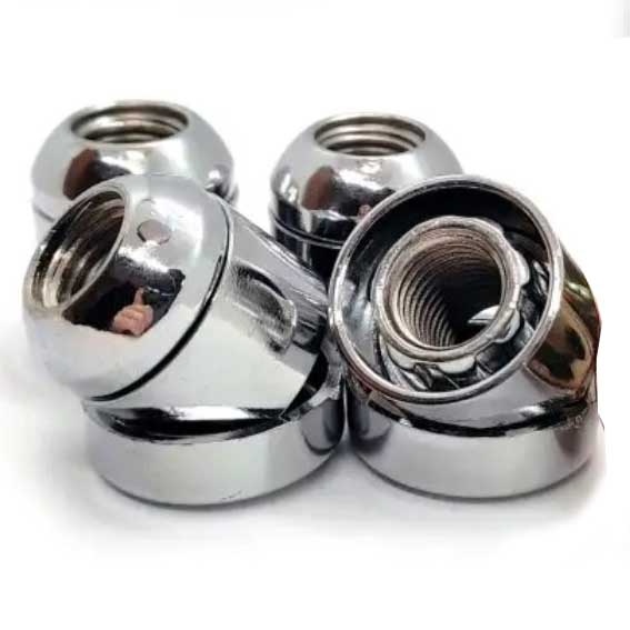 Гайки секретные M12x1.5 Сфера h-22мм открытая, Хром, Ключ 17-19, Арт. 416445BSX1
