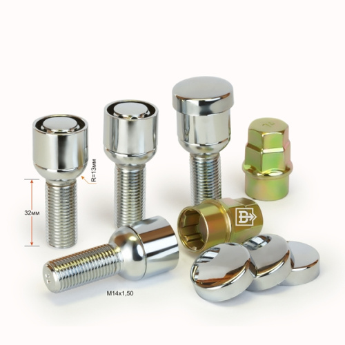 Секретные болты M14x1.5 Сфера L-36мм Хром, Ключ 17-19, Арт. 384125X2