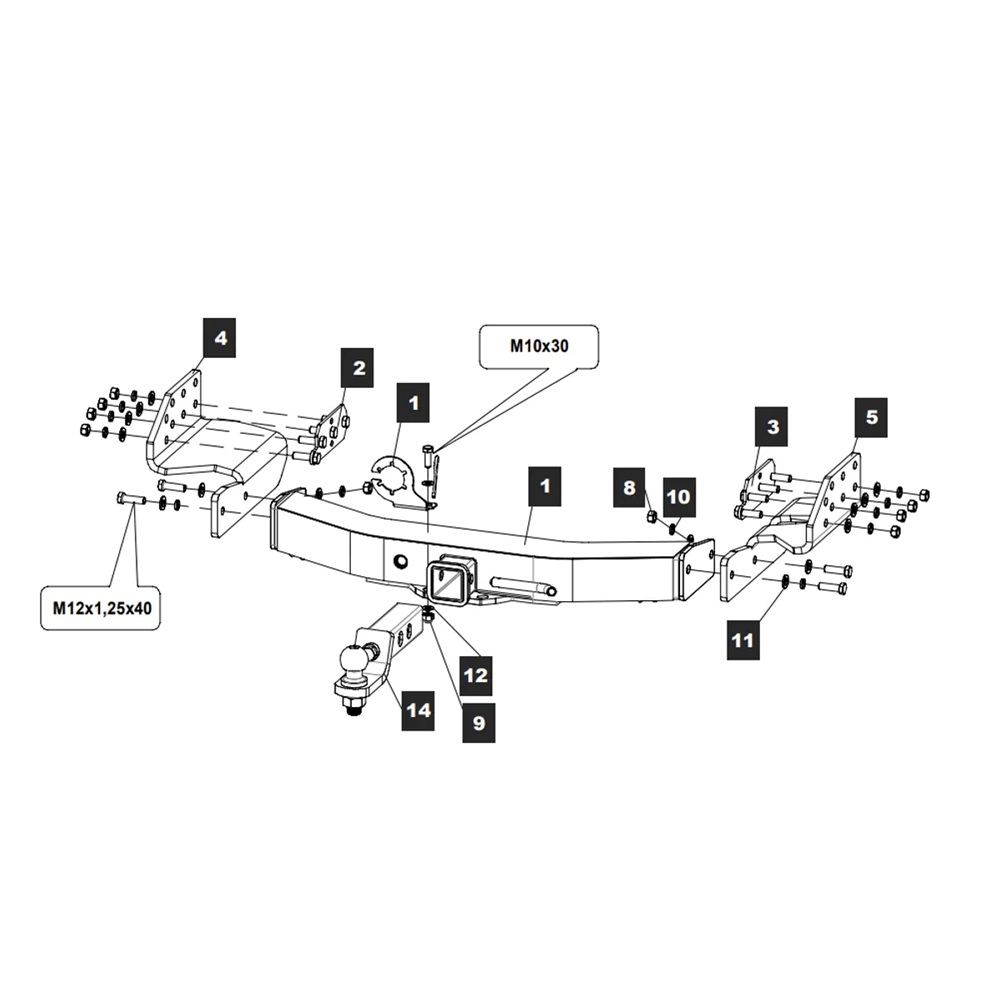 Фаркоп Mitsubishi Pajero Sport II 2008-2013 (E с антистуком) TOWRUS Арт. 159366