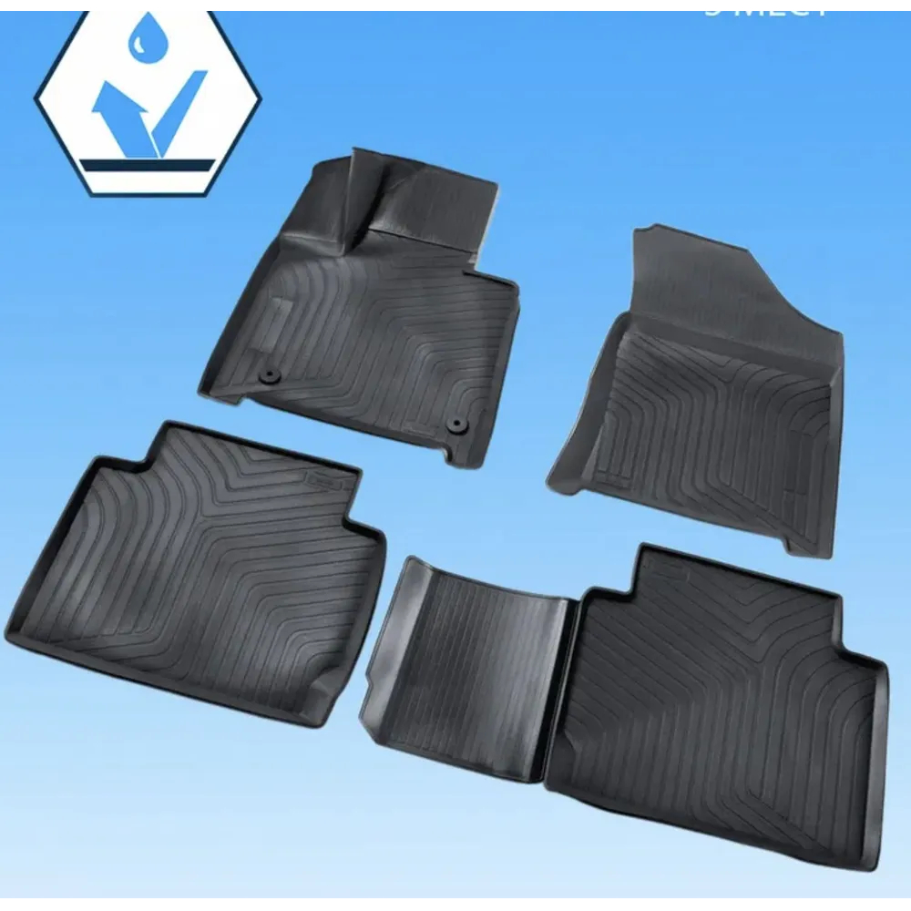 Коврики в салон Hyundai Santa Fe (MX5) 2023-, полиуретан 3D Rival, Черный, 5мест Арт. RIV12308001