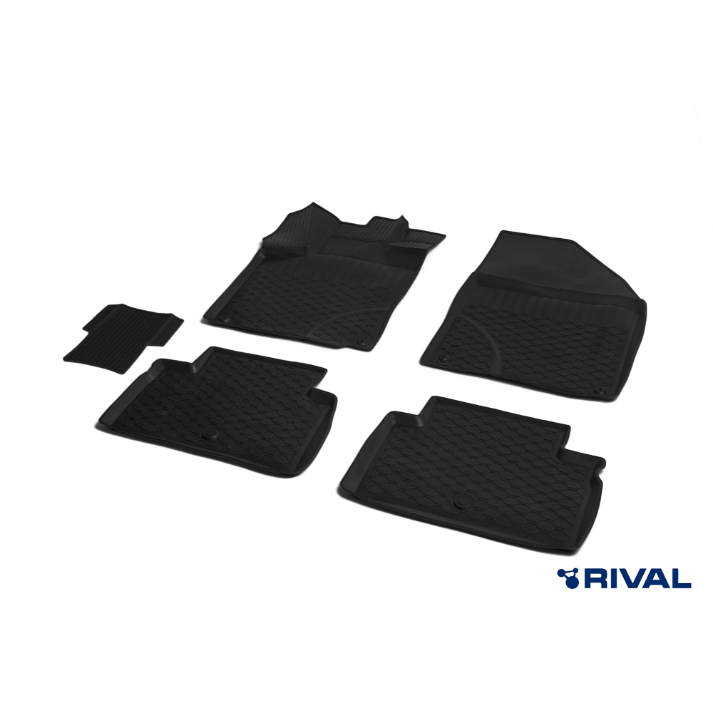 Коврики в салон Geely Coolray 2019-2023, полиуретан 3D Rival, Черный, Арт. RIV11904001