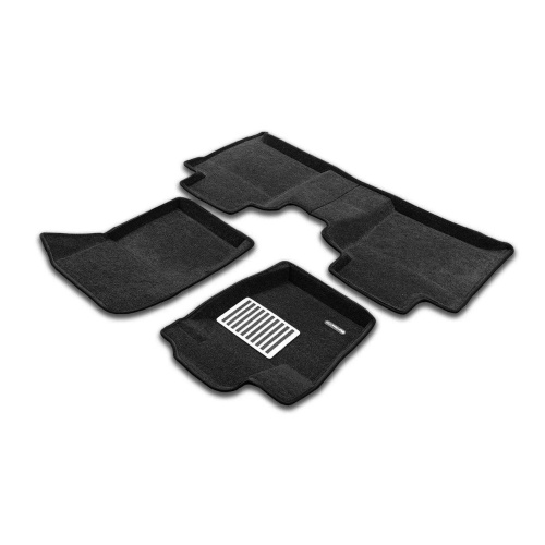 Коврики в салон Haval H5  2024-, 3D ткань Euromat LUX, Черный, Арт. EM3D001476