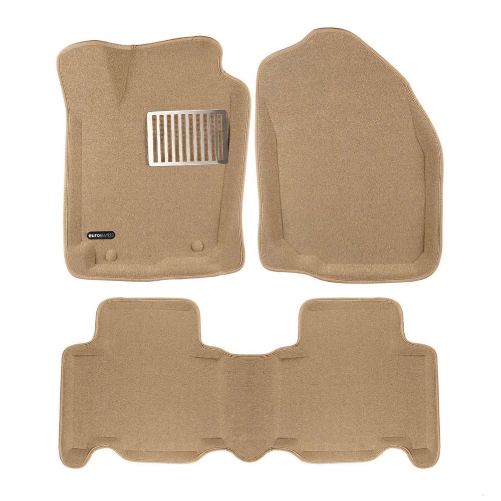 Коврики в салон Toyota RAV4 LWB (XA30) 2009-2013 FL1 Long, 3D ткань Euromat LUX, Бежевый, Арт. EM3D-0051125T