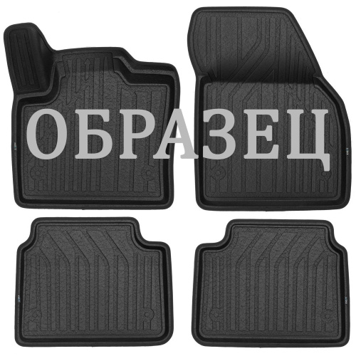 Коврики в салон Audi Q8 2018-, полиуретан 3D KVEST с черным кантом, Черный, Арт. KVEST3D02180210K