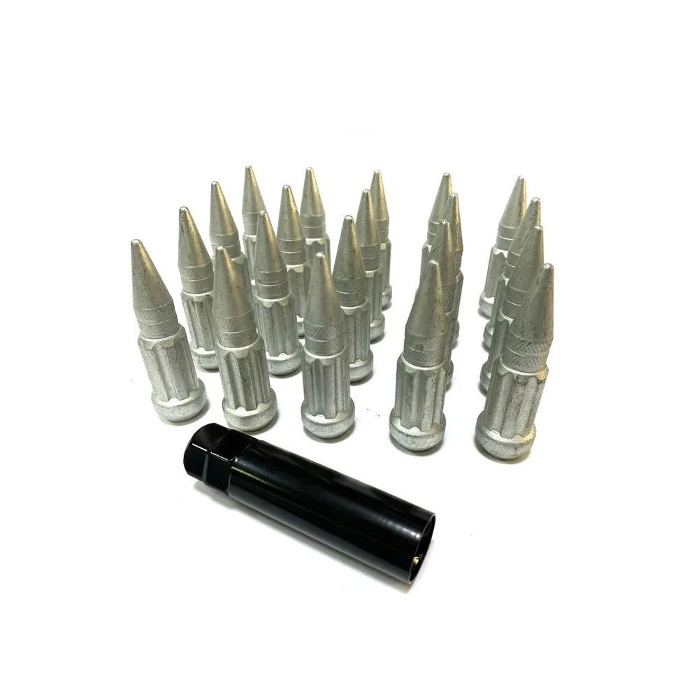 Комплект гаек M14x1.5 Конус h-80мм закрытая, Дакромет, Ключ внешний 7-шлицевой, Арт. KK911948SD/grey
