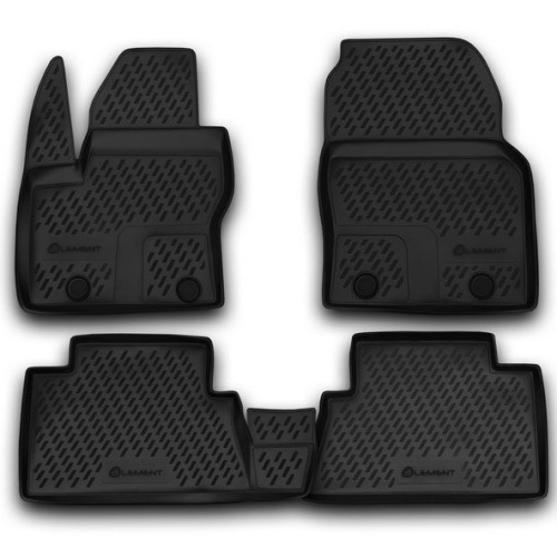 Коврики в салон Ford C-MAX (Mk2) 2010-2015, полиуретан Element, Черный, Арт. s000.20