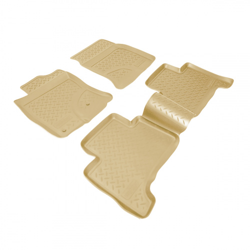 Коврики в салон Toyota Land Cruiser Prado (J120) 2002-2007 5 дв., полиуретан Norplast, Бежевый, Арт. NPLPO8840B