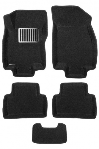 Коврики в салон Nissan Qashqai (J11) 2013-2019, 3D ткань Euromat LUX, Черный, для а/м с 2016 г.в. (РФ сборка) Арт. EM3D003722