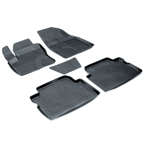 Коврики в салон Ford C-MAX (Mk1) 2003-2007, резина Seintex выс. борт, Черный, Арт. 01320
