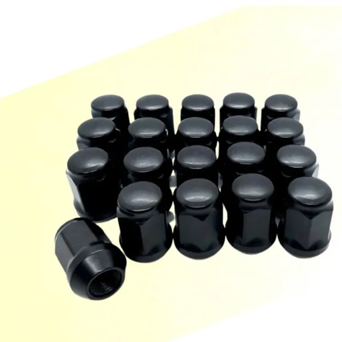 Комплект гаек M12x1.25 Конус h-35мм закрытая, Черный, Ключ 17, Арт. KK401444HT/BC