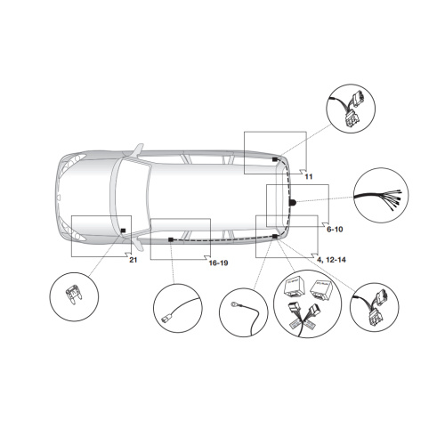 Блок согласования Renault Dokker 2012-2023 Минивэн Универсальный 7pin с отключением парктроника Hak-System Арт. 12620518