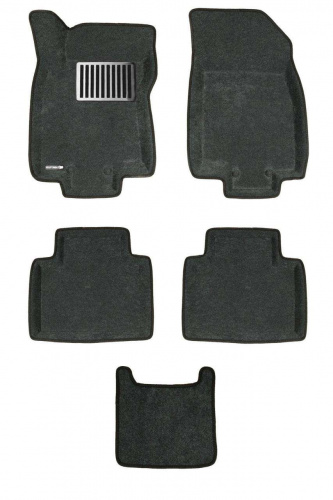 Коврики в салон Nissan X-Trail (T32) 2013-2019, 3D ткань Euromat LUX, Серый, Арт. EM3D003724G