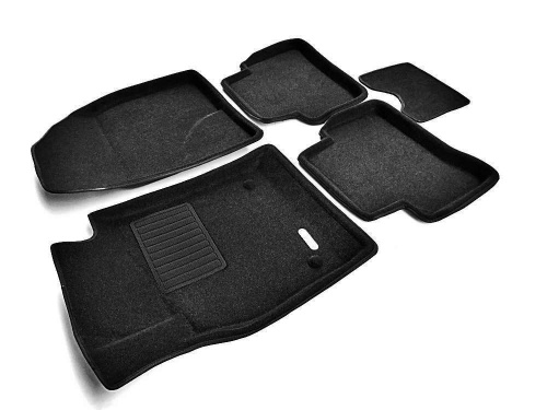 Коврики в салон Nissan Juke (YF15) 2010-2014, 3D ткань Euromat Business, Черный, Арт. EMC3D003701