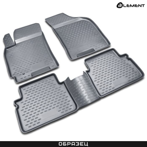 Коврики в салон BMW 5 (E60) 2003-2007 Седан, полиуретан Element, Серый, Арт. NLC.05.09.211k