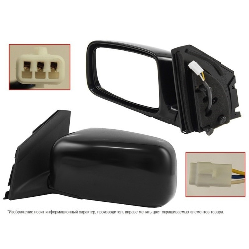 Зеркало боковое  Mitsubishi Lancer 9 2003-2007 Седан Рег-ка/3конт, слева (L) Арт. STMBW49402
