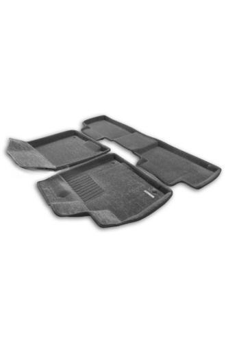 Коврики в салон GAC GS8  2021-, 3D ткань Euromat Business, Серый, Арт. EMC3D001432G