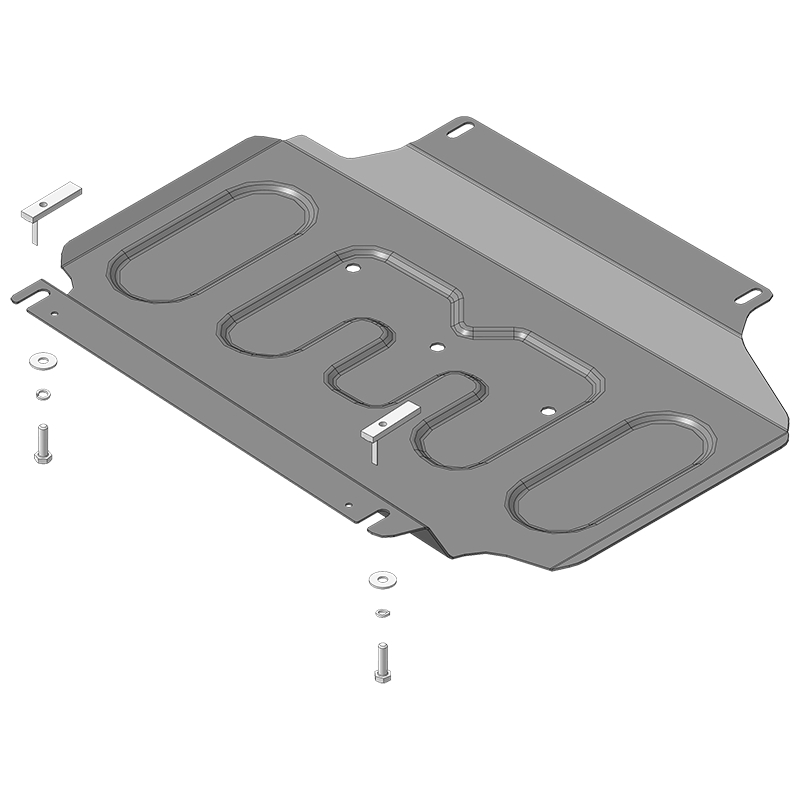 Защита картера двигателя и дифференциала (редуктора) переднего Nissan Navara (D40) 2004-2010 Арт. 71403