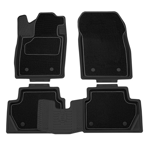 Коврики в салон Ford EcoSport 2012-2018, комбинированные 3D Rezkon "Transformer", Черный, Арт. 3016030100