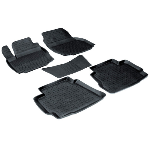 Коврики в салон Ford Mondeo  2007-2010 Седан, резина Seintex выс. борт, Черный, Арт. 01311