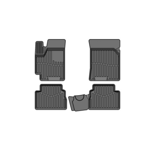 Коврики в салон Chevrolet Aveo (T200) 2006-2012 FL Седан, резина 3D SRTK Premium, Черный, Арт. PR.CH.AV.06G.02X33