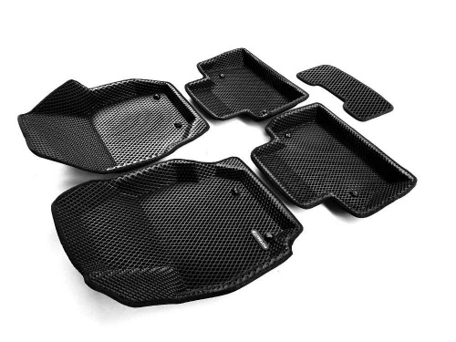 Коврики в салон Volvo S80  2006-2010, 3D EVA Euromat, Черный, Арт. EM3DEVA005507