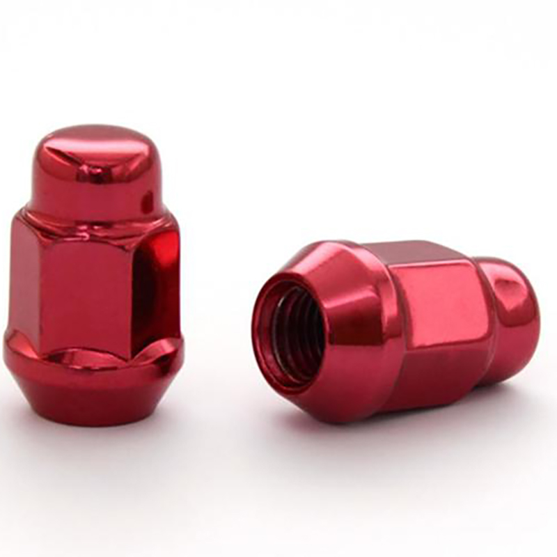 Гайка колеса M12x1.25 Конус h-35мм закрытая, Красный, Ключ 19, Арт. 801444HT/RD