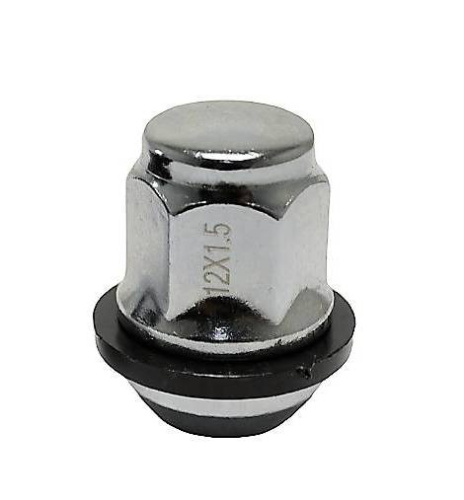 Гайка колеса M12x1.5 Сфера h-33мм закрытая, Хром, Ключ 19, пластиковая шайба Арт. 401445HO